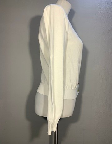 SOLOTRE White Pure Cotton Cardigan- Size S