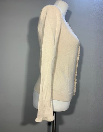 Decentio Beige Cotton And Silk Blend Cardigan- Size XS