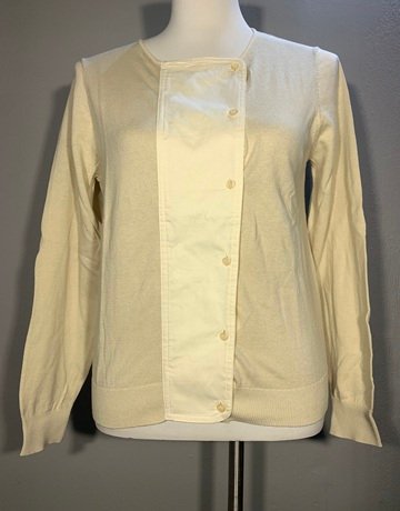 Galeries Lafayette Cream Pure Cotton Cardigan- Size XS