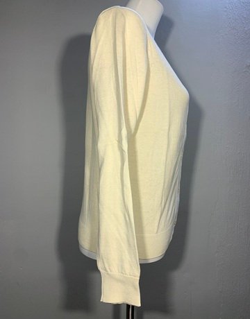 Galeries Lafayette Cream Pure Cotton Cardigan- Size XS