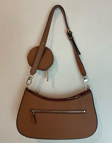 GUESS ALEXI Shoulder Bag in Tan