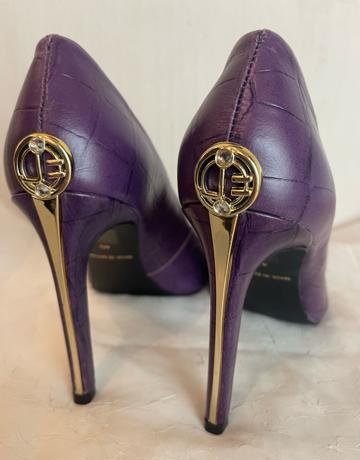 JORGE BISCHOFF Purple Leather Heels – Size 40 (SA Size 7)