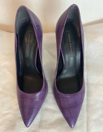 JORGE BISCHOFF Purple Leather Heels - Size 40 (SA Size 7)