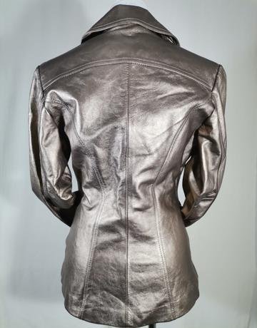 KK COLLECTION Gold Leather Jacket – Size M/34/10