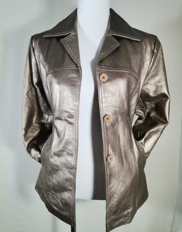 KK COLLECTION Gold Leather Jacket - Size M/34/10