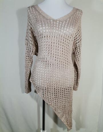 NICCI APRIL VINTAGE Gold Crocheted Jersey - Size L/36/12