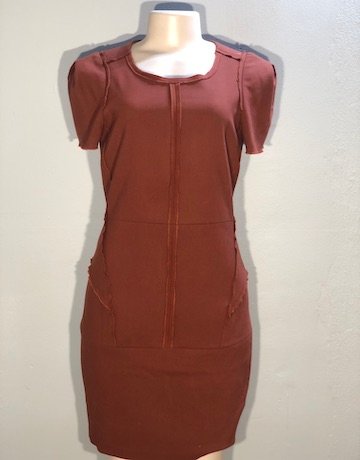 Country Road BURNT ORANGE Viscose Blend Dress - Size UK 10