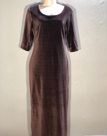 Vintage Sheldine BROWN Velvet Dress - Size UK 36