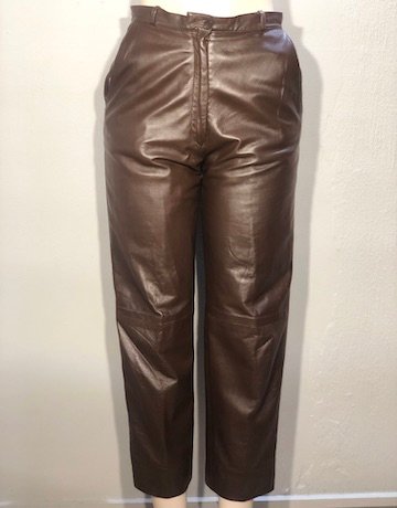 Vintage Equator CHOCOLATE BROWN Genuine Leather Pants - Size 10