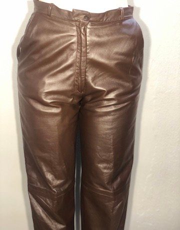 Vintage Equator CHOCOLATE BROWN Genuine Leather Pants – Size 10