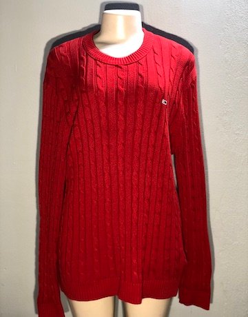 Tommy Jeans RED Wool Cabe Jersay - Size Small