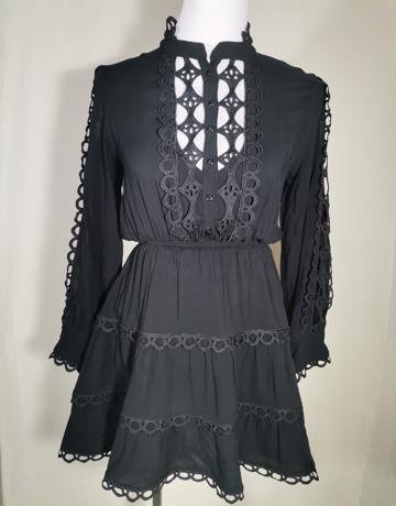 AMBER Black Longsleeved Mini - Size M/10/34