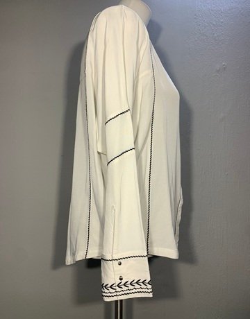 Country Road White And Black 100% Viscose Shirt- Size 4