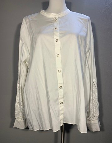 Witchery White 75% Cotton Blend Shirt- Size 16