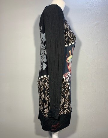Desigual Black Patterned Top- Size XL