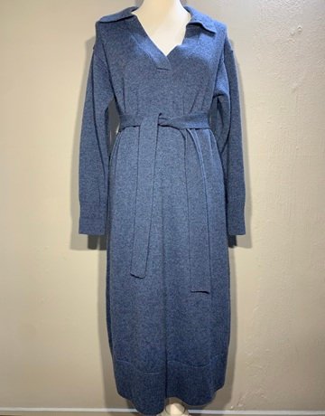 Trenery Blue Wool Dress- Size M