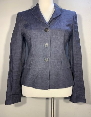 HOBBS London Navy Blue 100% Viscose Jacket- Size 8