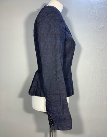 HOBBS London Navy Blue 100% Viscose Jacket- Size 8