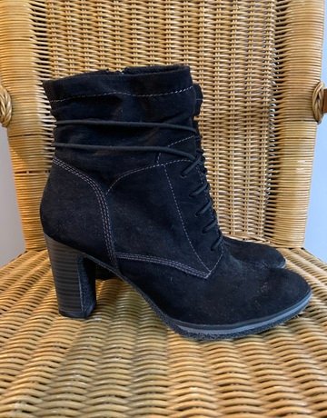 S.Oliver Black Suede Boots- Size 38 UK 5