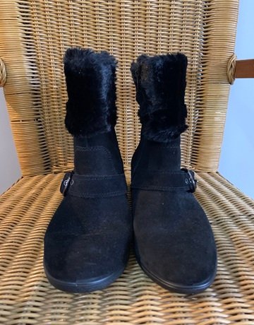 Hotter Black Suede Shoes- Size UK6