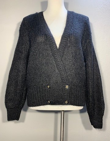 St Michael Black 50% Mohair Blend Cardigan- Size UK 10 / EUR 38