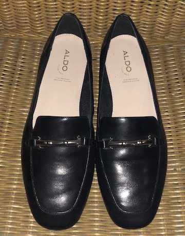 Aldo BLACK Leather Loafer Shoes - Size 7