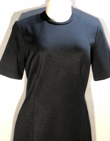 Vintage Carole BLACK Jersey Knit Dress – Size 34 ( Has a matching jacket)