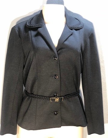 Vintage Carole BLACK Jersey Knit Jacket - Size 34 ( Has a matching dress)