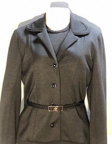 Vintage Carole BLACK Jersey Knit Jacket – Size 34 ( Has a matching dress)