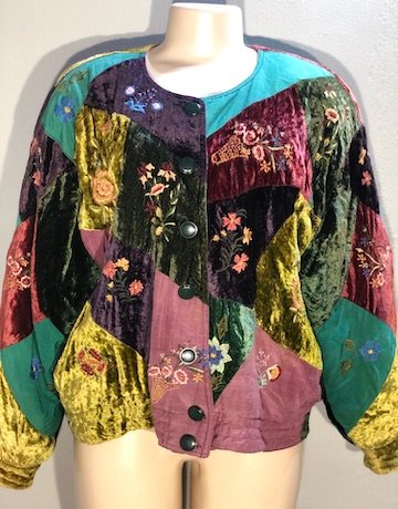 Vintage Di Bari Colourful Bomber Jacket - Size SA 38