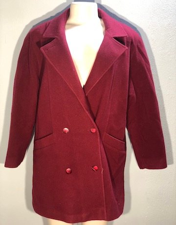 Edinburgh Pure New Wool MAROON Coat - Size UK 14