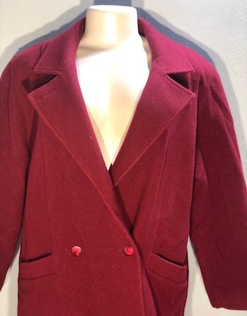 Edinburgh Pure New Wool MAROON Coat – Size UK 14