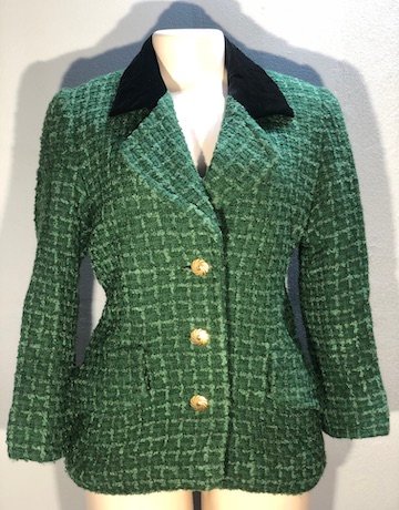 Vintage GREEN Wool Blend Jacket - Size 34 ( Has no brand)