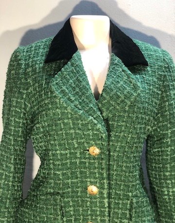 Vintage GREEN Wool Blend Jacket – Size 34 ( Has no brand)