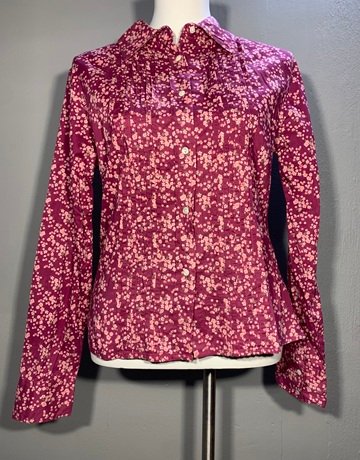Excursion Pink Floral Cotton Shirt- Size Medium