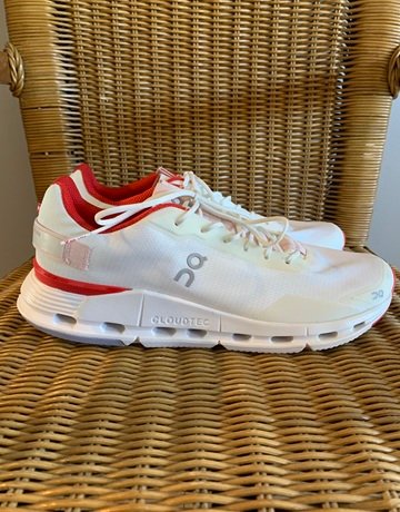 ON Cloudtec White And Red Trainers- Size US10.5/UK8.5