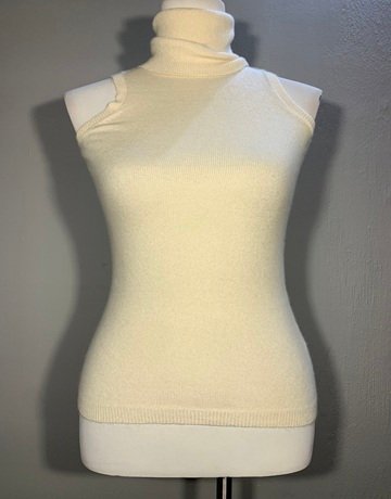 Henri Bendel Cream Pure Cashmere Top- Size X-Small
