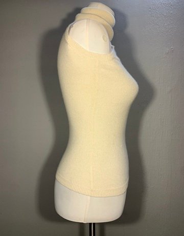 Henri Bendel Cream Pure Cashmere Top- Size X-Small