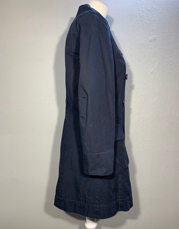 JIGSAW Navy Blue Cotton Coat- Size 12