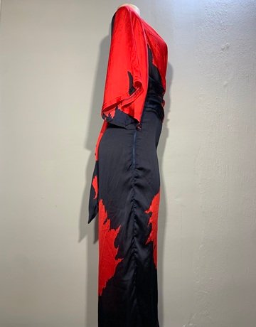 Michelle Ludek Red And Navy Blue Jumpsuit- Size Small