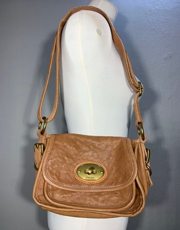 Fossil Brown Leather Bag- Medium Size