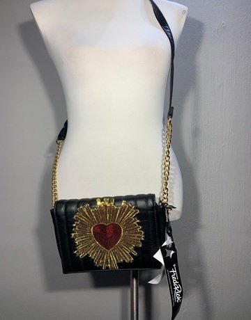 Fred Rich Black Sequin Crossbody Bag- Medium Size