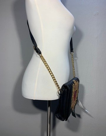 Fred Rich Black Sequin Crossbody Bag- Medium Size