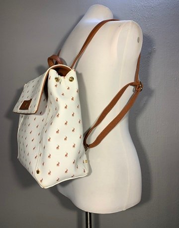 Polo Brown And White Backpack- Large Size
