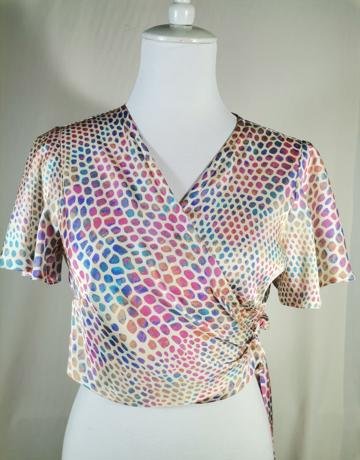 FLUIDITY Crop Wrap Top - Size L/36/12
