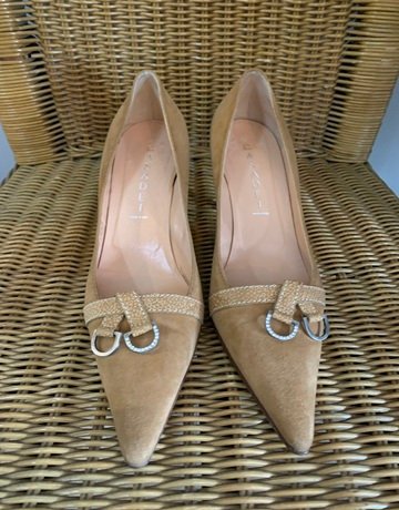 CASADEI Beige Suede Heels- Size 8.5 Please check if USA 8.5 or UK 6.5