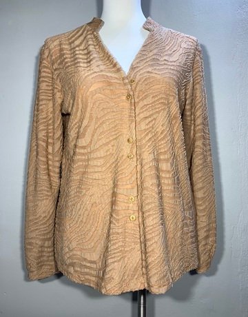 Bouton Brown Patterned Shirt- Size Medium