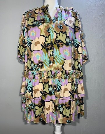 ONE Floral Colourful Dress- Size Small