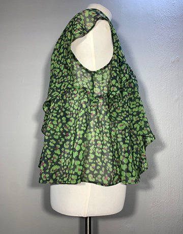 MNG Green And Black Top- Size Medium