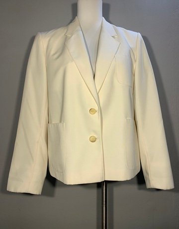 Vintage Cream Viscose Jacket (No Brand Name)- Size UK 14 / 38